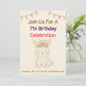 Invitation d'anniversaire de lapin Bunny (Debout devant)