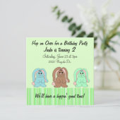 Invitation d'anniversaire de lapin doux (Debout devant)