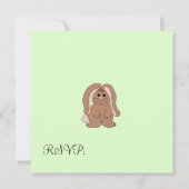 Invitation d'anniversaire de lapin doux (Dos)