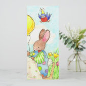 invitation d'anniversaire de lapin et de ballon (Debout devant)