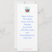 invitation d'anniversaire de lapin et de ballon (Dos)