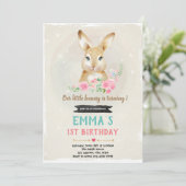 Invitation d'anniversaire de lapin mignon (Debout devant)