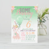 Invitation d'anniversaire de lapin mignon (Debout devant)