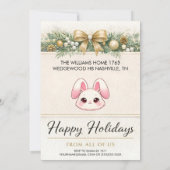 Invitation d'anniversaire de lapin pastel mignon (Dos)