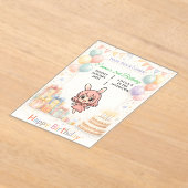 Invitation d'anniversaire de lapin pastel mignon (Poser)