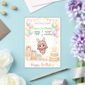 Invitation d'anniversaire de lapin pastel mignon (Insitu (Mariage))