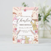 Invitation d'anniversaire de lapin pour enfant (Debout devant)