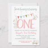 Invitation d'anniversaire de lapin, premier (Devant)