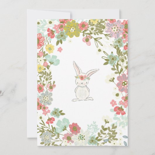 Invitation d'anniversaire de lapin, premier (Dos)