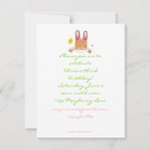 invitation d'anniversaire de lapin rose (Dos)