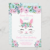 Invitation d'anniversaire de lapin un certain (Devant / Derrière)