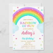 Invitation d'anniversaire de l'arc-en-ciel magique (Devant)