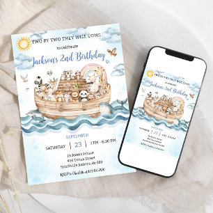 Invitation d'anniversaire de l'arche de Noé