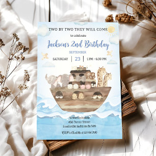 Invitation d'anniversaire de l'arche de Noé