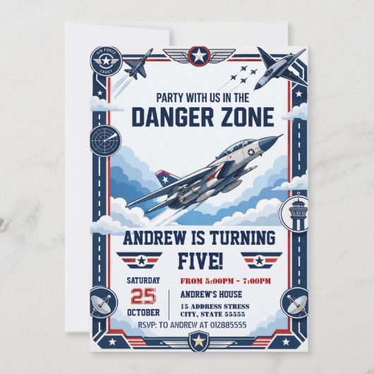 Invitation d'anniversaire de l'armée de l'air pers (Devant)