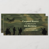 Invitation d'anniversaire de l'armée du garçon (Devant / Derrière)