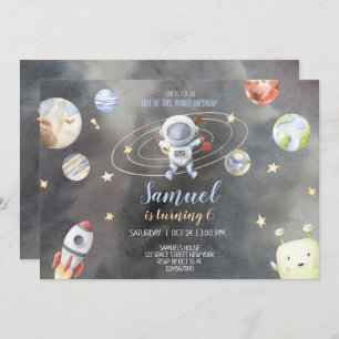 Invitation d'anniversaire de l'astronaute