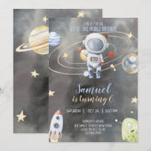 Invitation d'anniversaire de l'astronaute (Devant / Derrière)