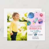 Invitation d'anniversaire de l'astronaute de la fê (Devant / Derrière)