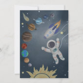 Invitation d'anniversaire de l'astronaute Planètes (Dos)