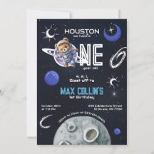 Invitation d'anniversaire de l'astronaute spatial