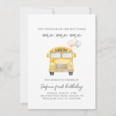 Invitation d'anniversaire de l'autobus scolaire ja (Devant)