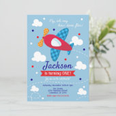 Invitation d'anniversaire de l'avion Boy / Flies d (Debout devant)