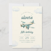Invitation d'anniversaire de l'avion en vol (Devant)