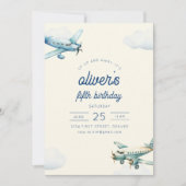 Invitation d'anniversaire de l'avion en vol (Devant)