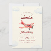 Invitation d'anniversaire de l'avion en vol (Devant)