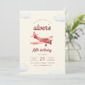 Invitation d'anniversaire de l'avion en vol (Debout devant)