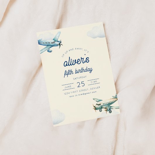 Invitation d'anniversaire de l'avion en vol