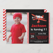 Invitation d'anniversaire de l'avion. Soirée d'ann (Devant / Derrière)