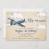 Invitation d'anniversaire de l'avion vintage, Invi (Devant)