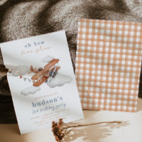 Invitation d'anniversaire de l'avion vintage | Pla