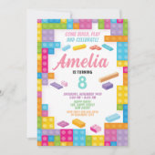 Invitation d'anniversaire de l'édifice pour filles (Devant)