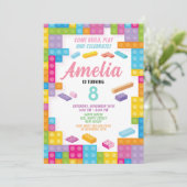 Invitation d'anniversaire de l'édifice pour filles (Debout devant)