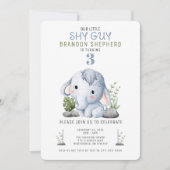 Invitation d'anniversaire de l'éléphant Timide (Devant)