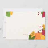 Invitation d'anniversaire de l'enfant de Thanksgiv (Dos)