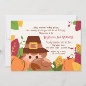 Invitation d'anniversaire de l'enfant de Thanksgiv (Devant)