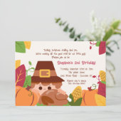Invitation d'anniversaire de l'enfant de Thanksgiv (Debout devant)