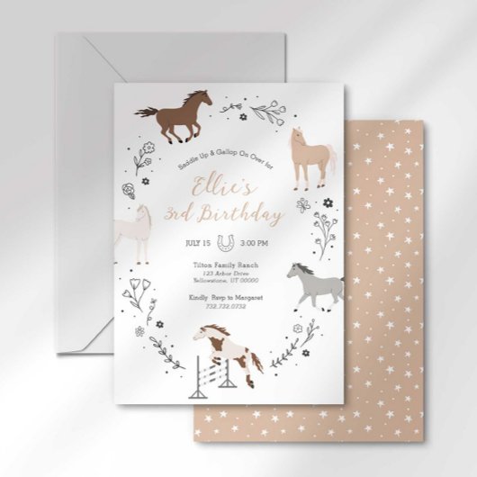 Invitation d'anniversaire de l'équestre occidental