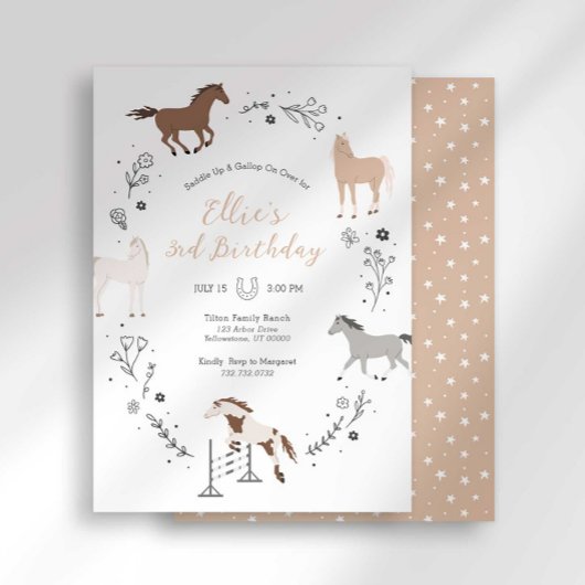 Invitation d'anniversaire de l'équestre occidental