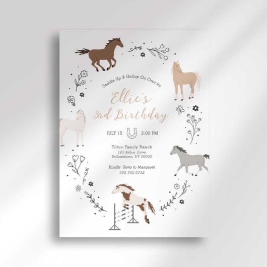 Invitation d'anniversaire de l'équestre occidental