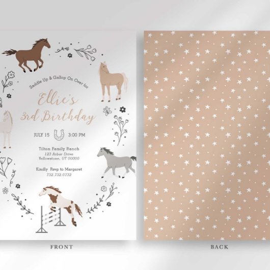 Invitation d'anniversaire de l'équestre occidental