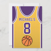 Invitation d'anniversaire de l'équipe de basket-ba (Dos)