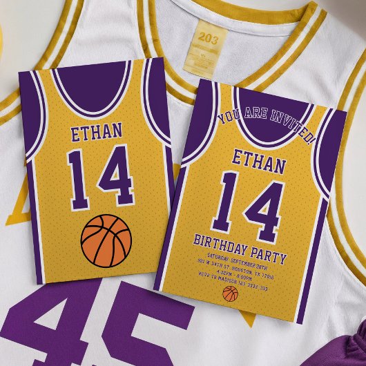 Invitation d'anniversaire de l'équipe de basket-ba