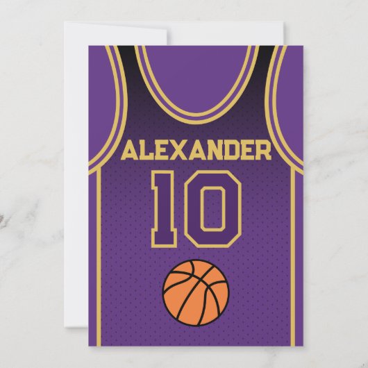 Invitation d'anniversaire de l'équipe de basket-ba (Dos)