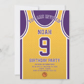 Invitation d'anniversaire de l'équipe de basket-ba (Devant)