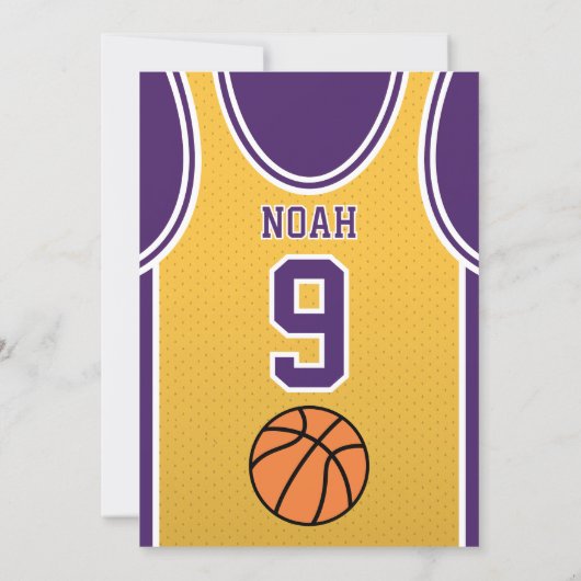 Invitation d'anniversaire de l'équipe de basket-ba (Dos)